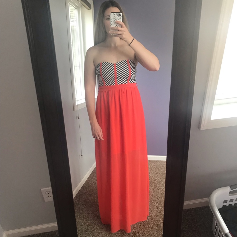 Coral Maxi Dress - worn once!